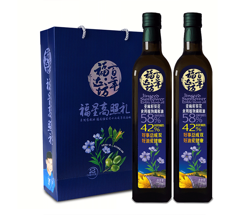百年福达坊亚麻籽葵花食用植物调和deep色客
750mlX2瓶装